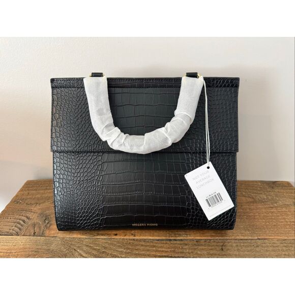 MODERN PICNIC Handbags - MODERN PICNIC The Large Luncher - Black Croc - NWT Fashionable Lunch Bag